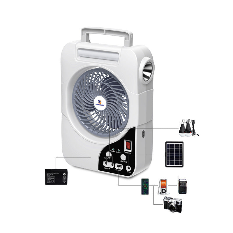 Unisex Portable Fan with Solar Panel Kalsten