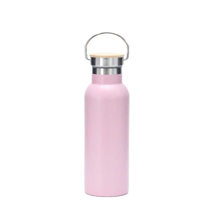 Women's insulated stainless steel drinking bottle with wooden lid Kalsten