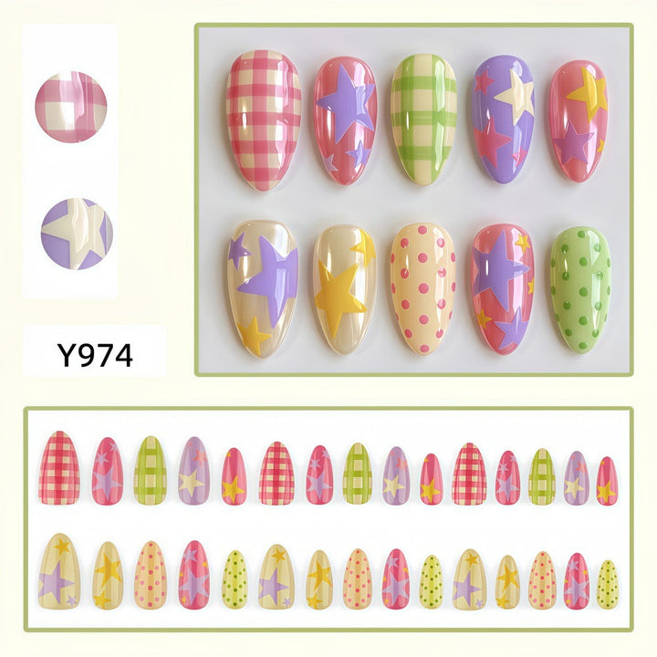 Artificial nails with colorful pattern Kalsten