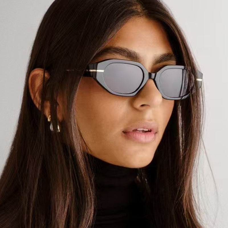 Women's stylish geometric sunglasses with mirrored lenses and unique frame Kalsten
