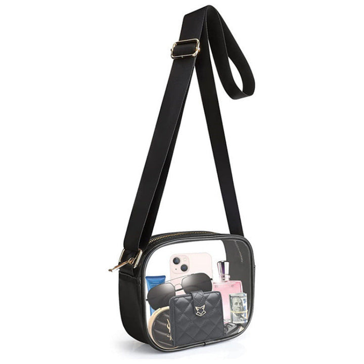 Practical shoulder bag with transparent inserts Kalsten