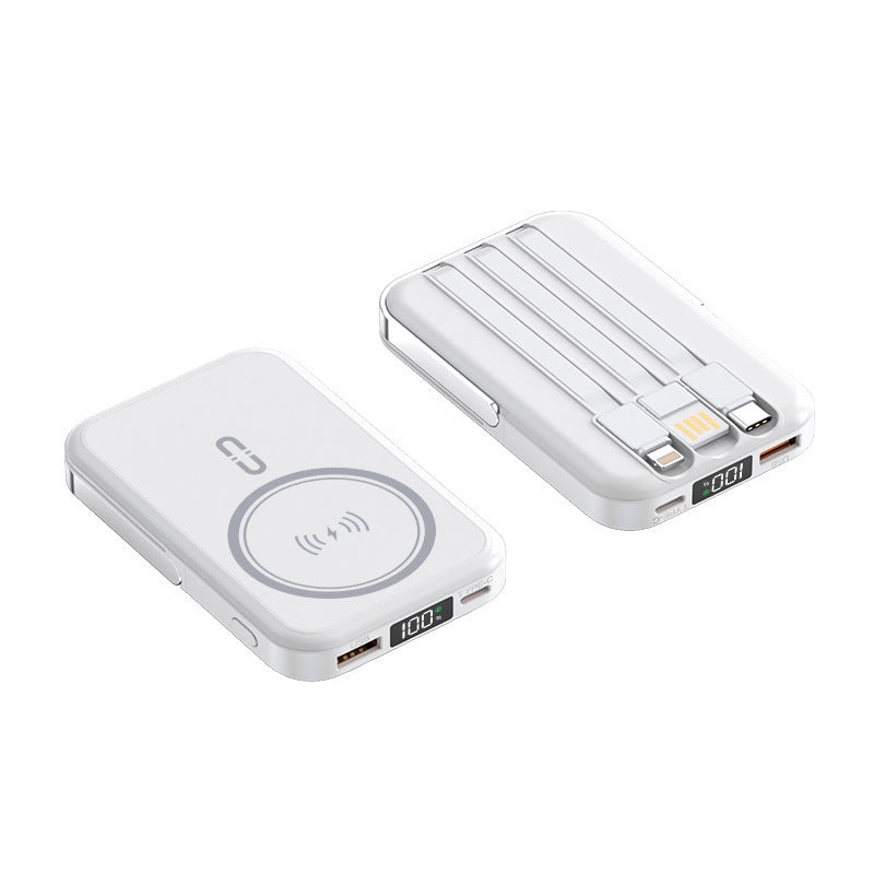 Portable induction power bank with integrated stand and multiple connections Kalsten