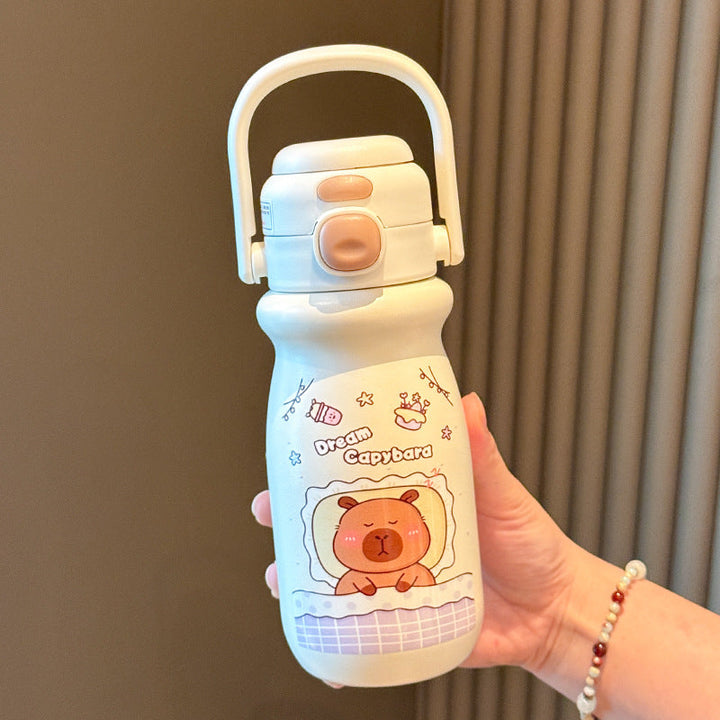Leak-proof stainless steel water bottle with cute capybara design Kalsten