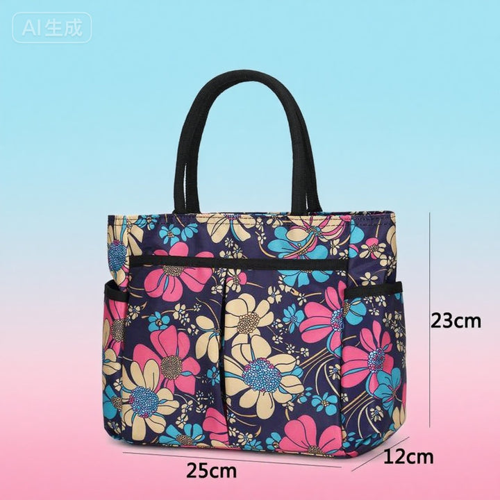 Floral Print Multi-Pocket Tote Bag Kalsten