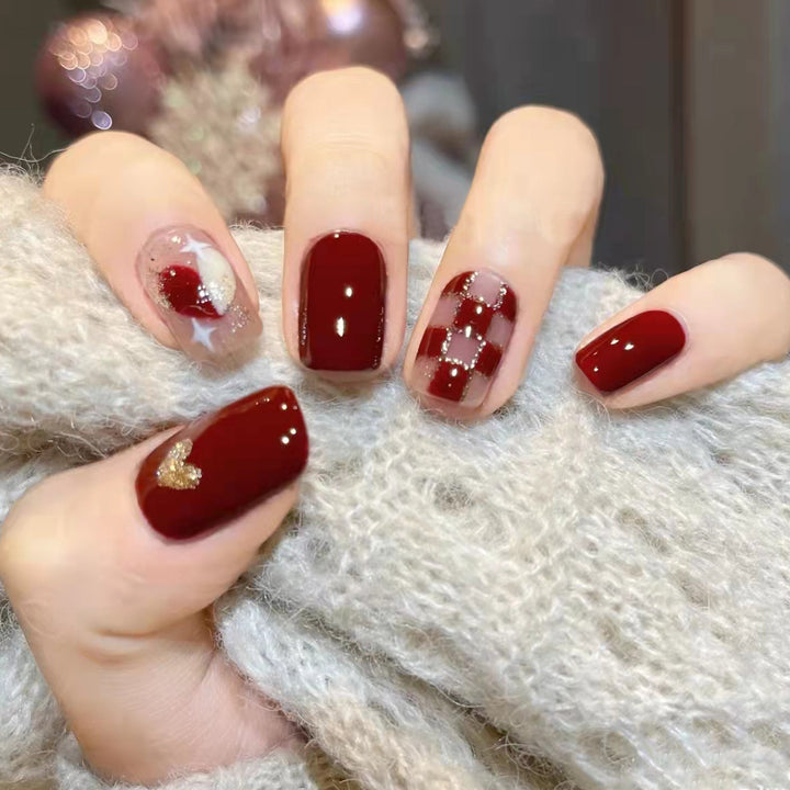 High-gloss artificial nails with rose effect Kalsten