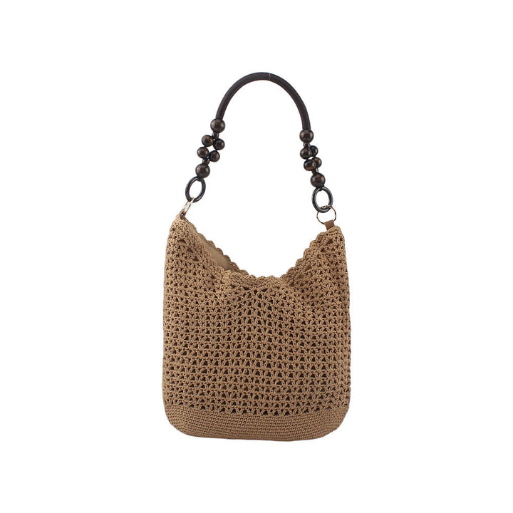Handcrafted bag with wooden handles Kalsten