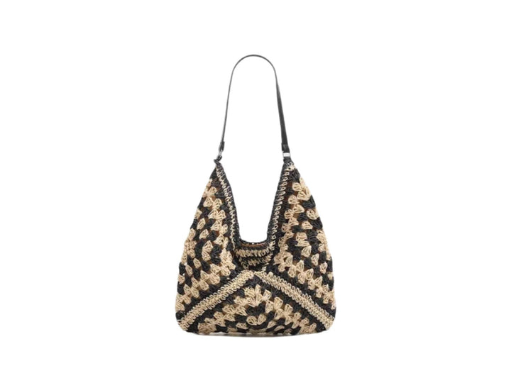 Handbag with Artistic Macrame Design and Flexible Carrying Comfort Kalsten