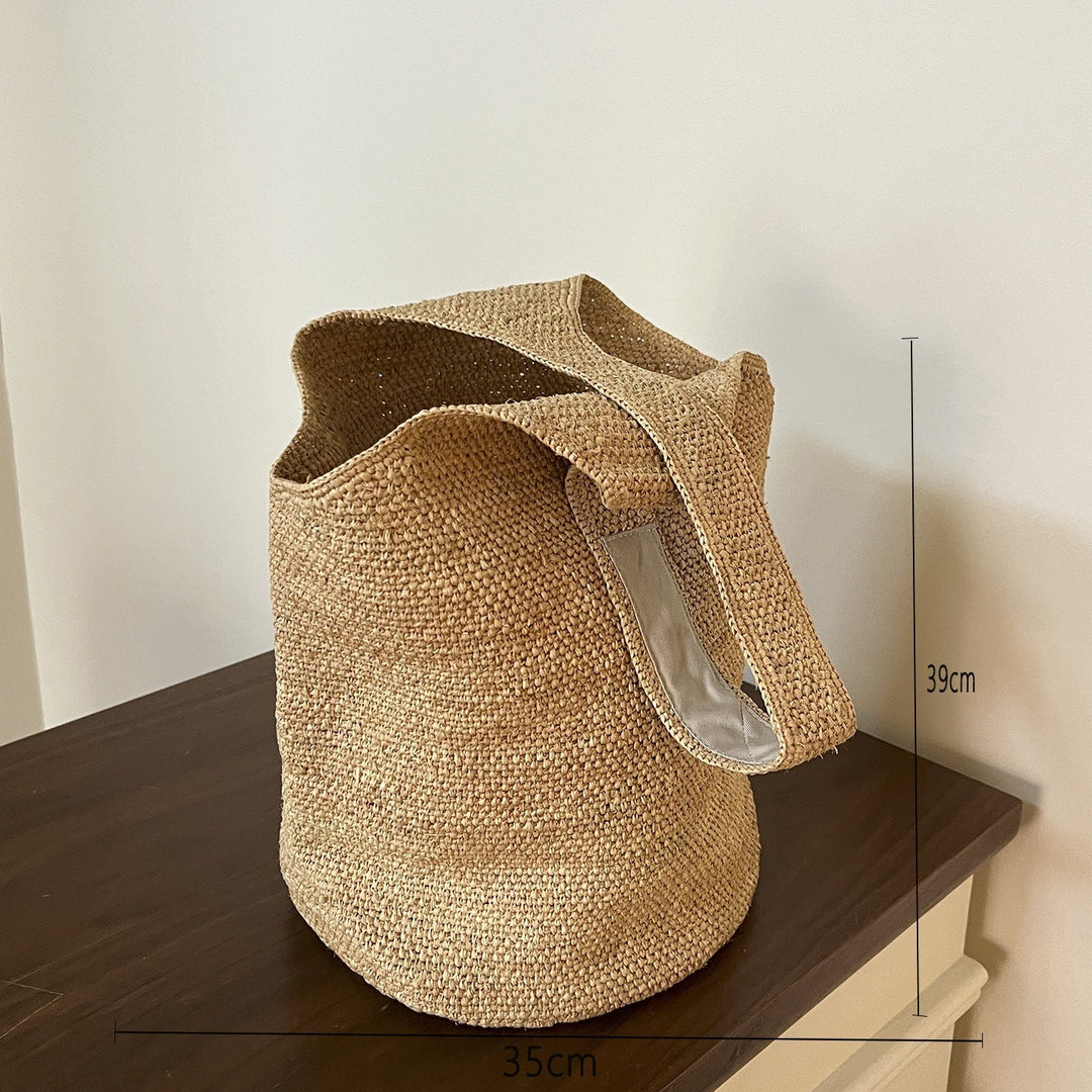 Handmade basket bag with braided handle Kalsten