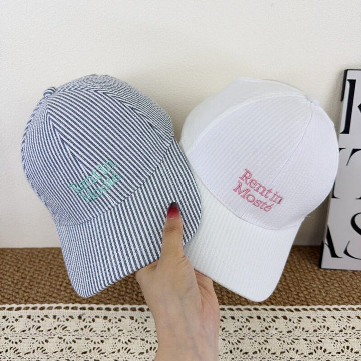 Women's Striped Embroidered Baseball Cap Kalsten