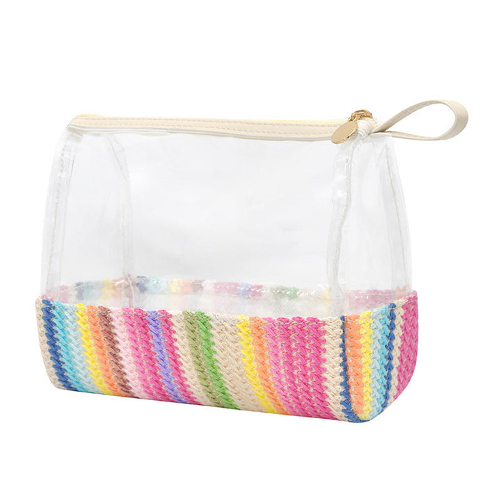 Cosmetic bag made of transparent material with woven bottom Kalsten