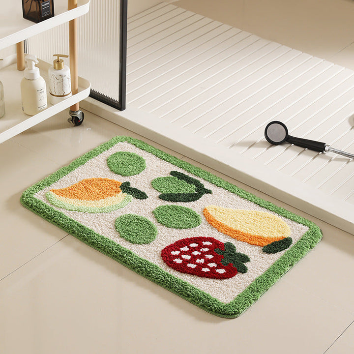 Decorative Fruit-Themed Bath Rug Kalsten