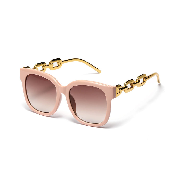 Ladies fashionable oversized sunglasses with luxurious chain frame Kalsten