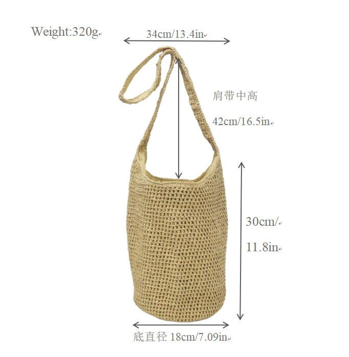Braided Natural Material Tote Bag Kalsten