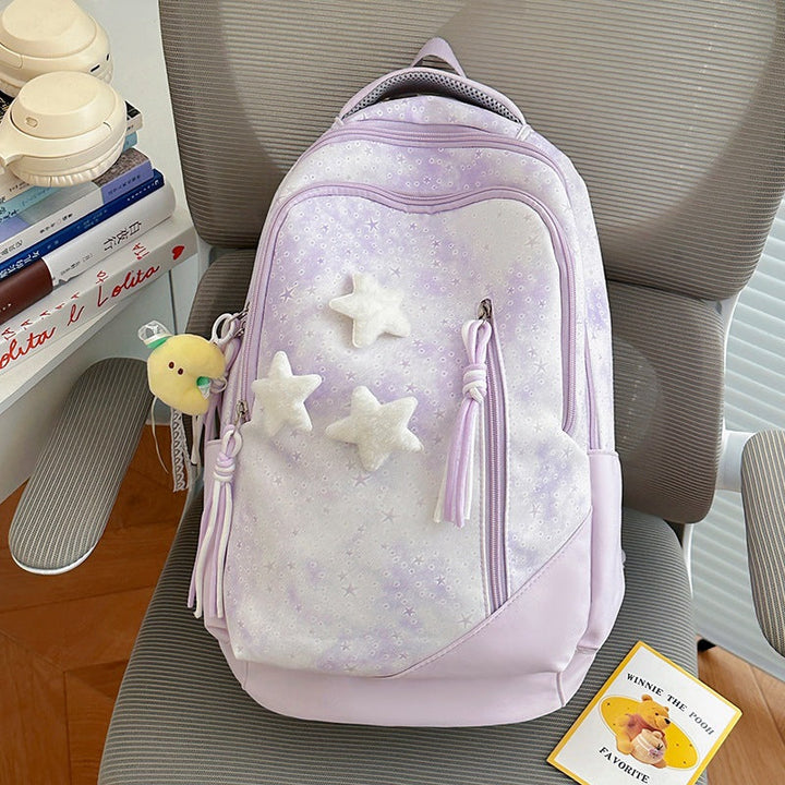 Decorative Star-Patterned School Backpack