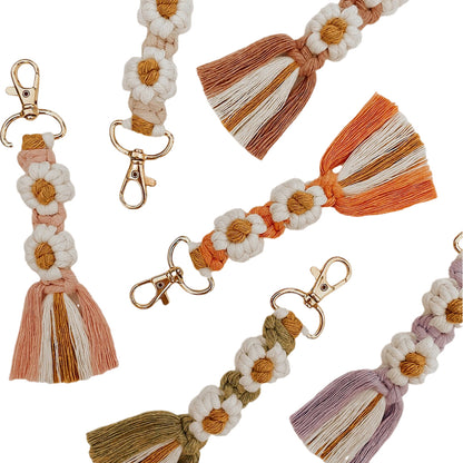 Macrame Keychain Strap with Floral Design Acalora