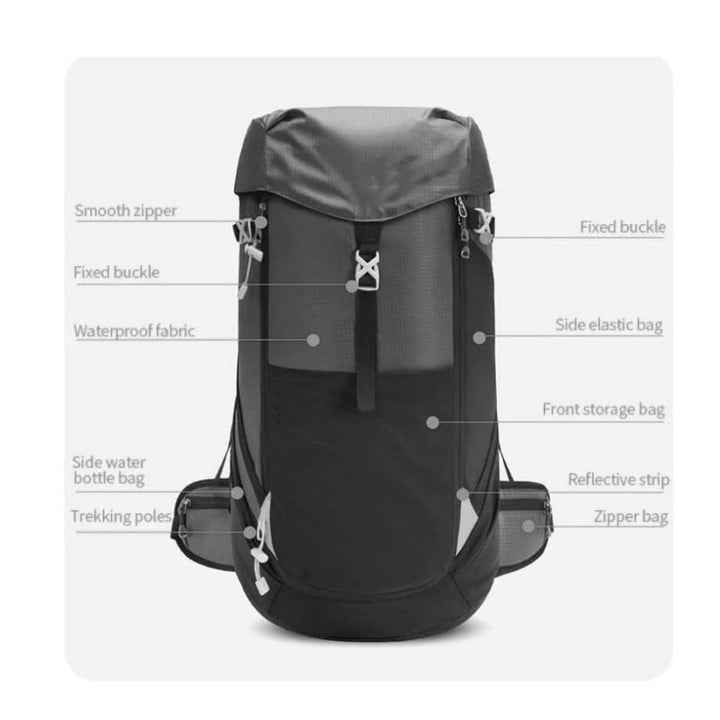 Outdoor backpack with waterproof fabric and many practical compartments Kalsten