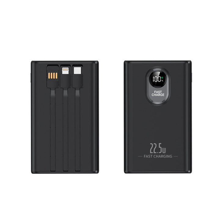 Portable power bank with integrated multifunction charging cable and LCD display Kalsten