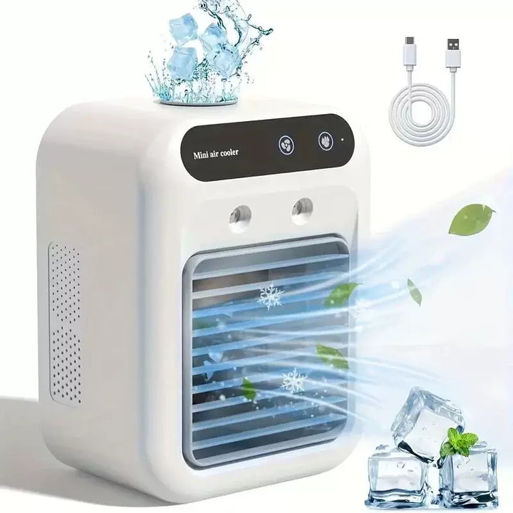 Unisex One Size Personal Desktop Evaporator Micro Cooler with Top Fill Ice Reservoir Adjustable Multi-Angle Air Outlets Whisper Quiet USB Fan Kalsten