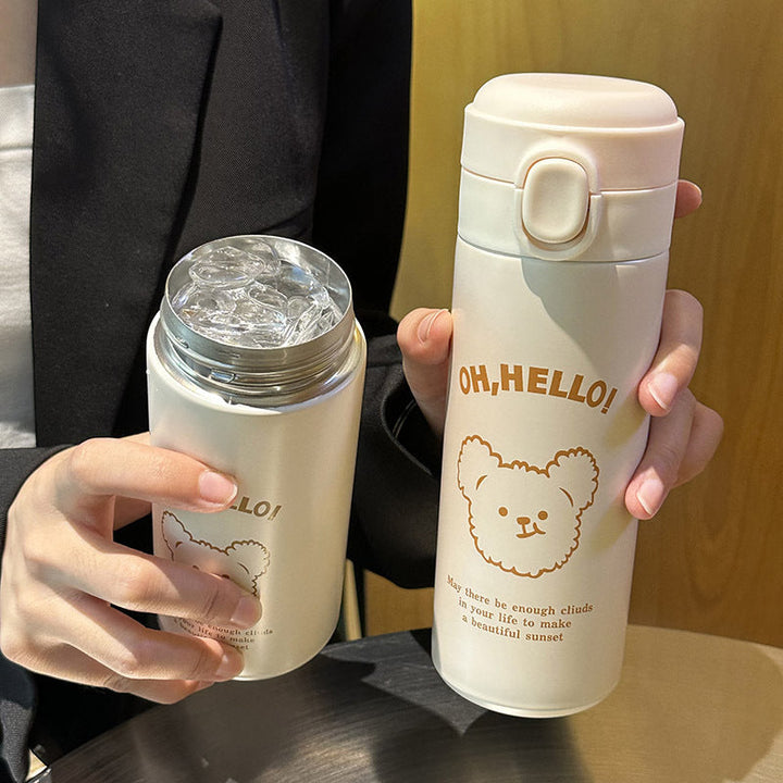 Ladies Insulated Drinking Bottle with Cute Animal Design and Practical Flip Top Kalsten