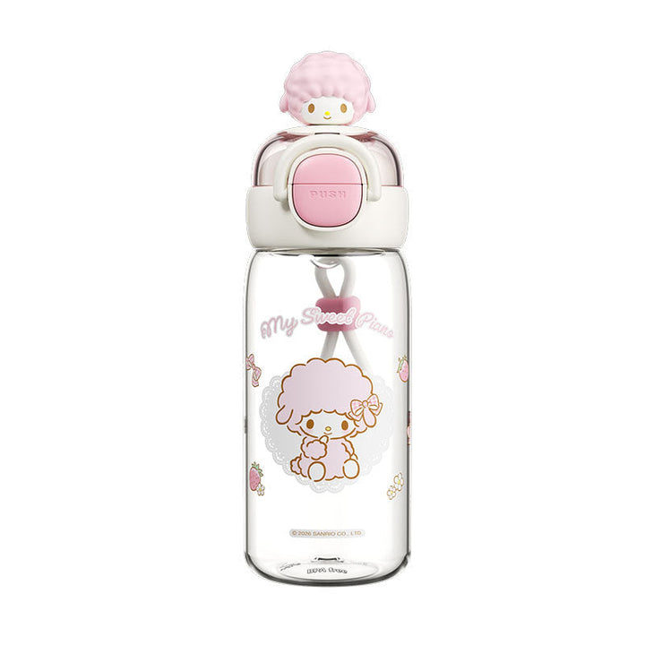 Women's water bottle with interactive lid and cute character design Kalsten