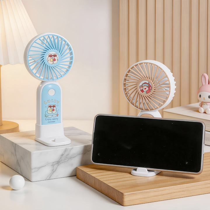 Women's Portable USB Hand Fan with Cute Kalsten Design