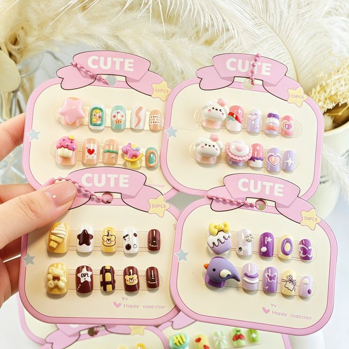 Colorful Nail Art Artificial Nails with Summery Designs Kalsten