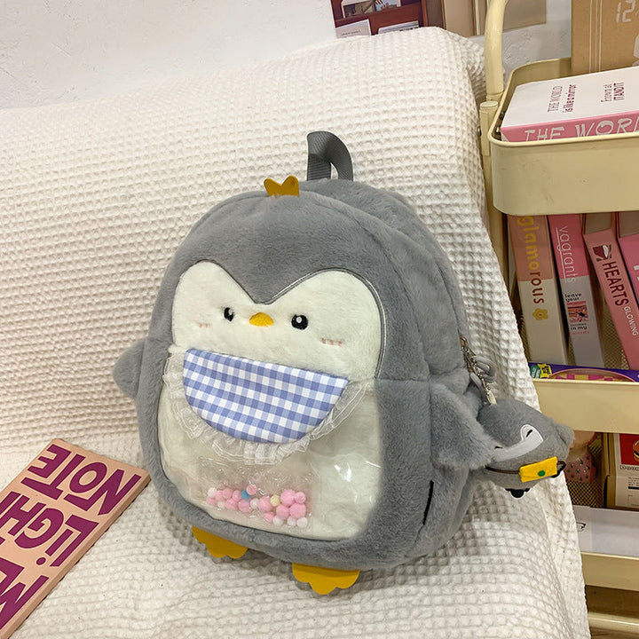 Cute Penguin-Themed Plush School Backpack