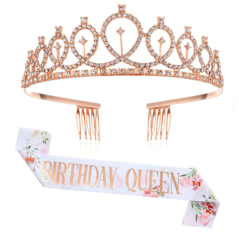 Ladies Sparkling Crown with Rhinestone Decorations Kalsten