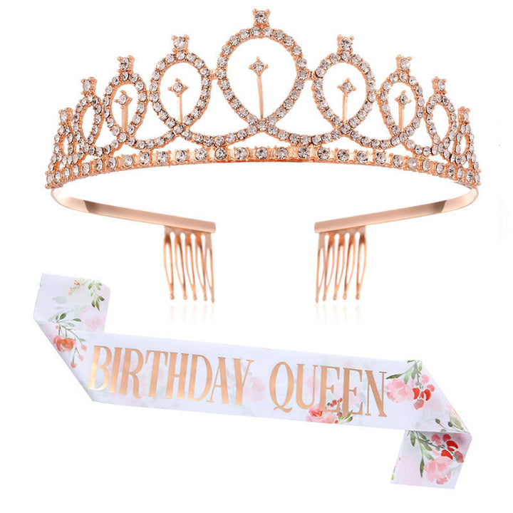 Ladies Sparkling Crown with Rhinestone Decorations Kalsten