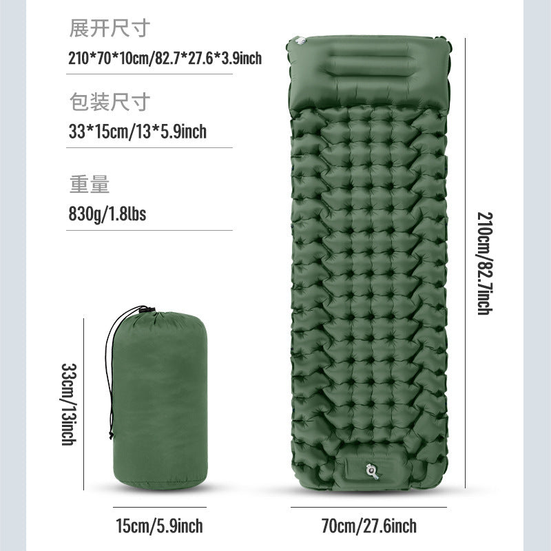 Airy and Comfortable Inflatable Sleeping Mat with Headrest Kalsten