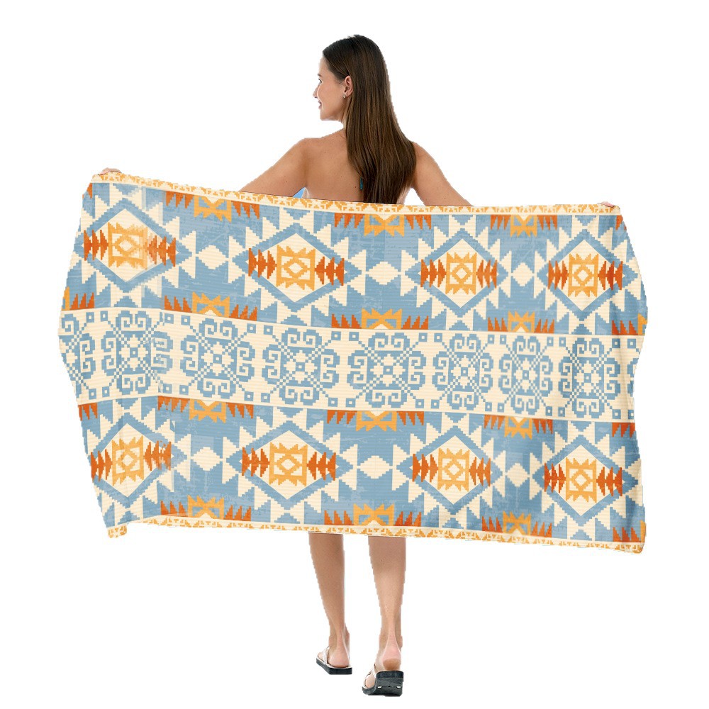 generously cut beach towel with elegant mosaic design Kalsten