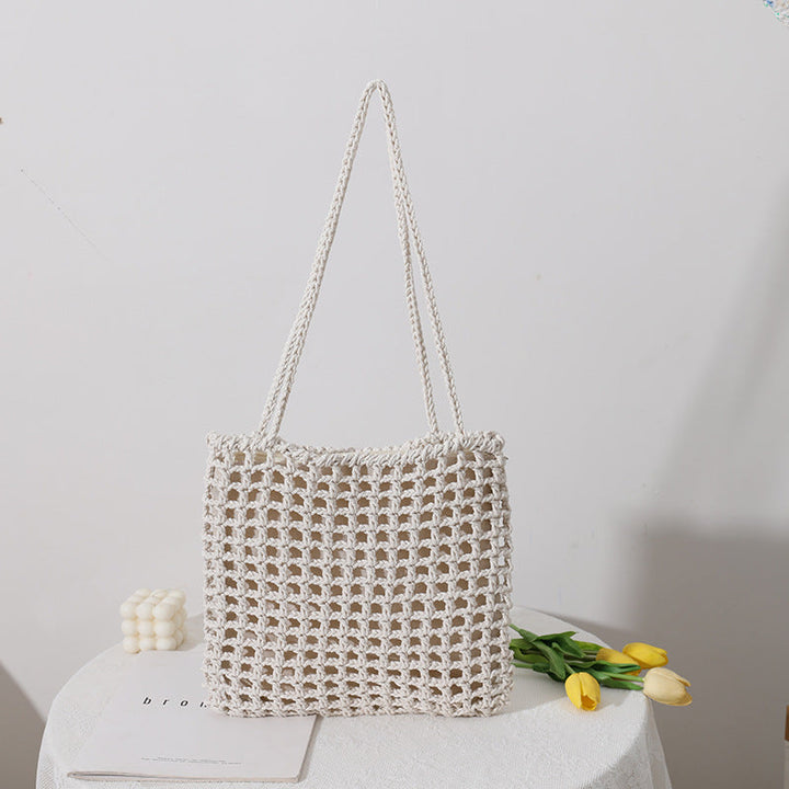Handmade cotton carrier with decorative net design Kalsten