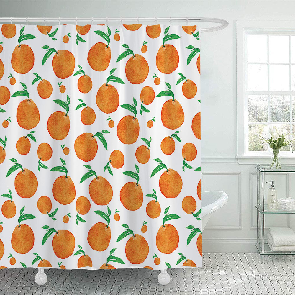 Colorful Citrus Print Shower Curtain Kalsten