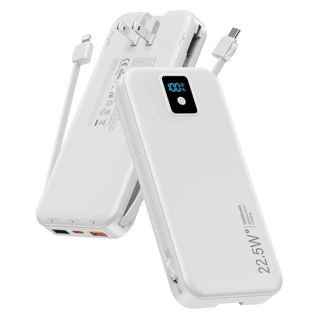 Power bank with digital LCD display and integrated charger Kalsten