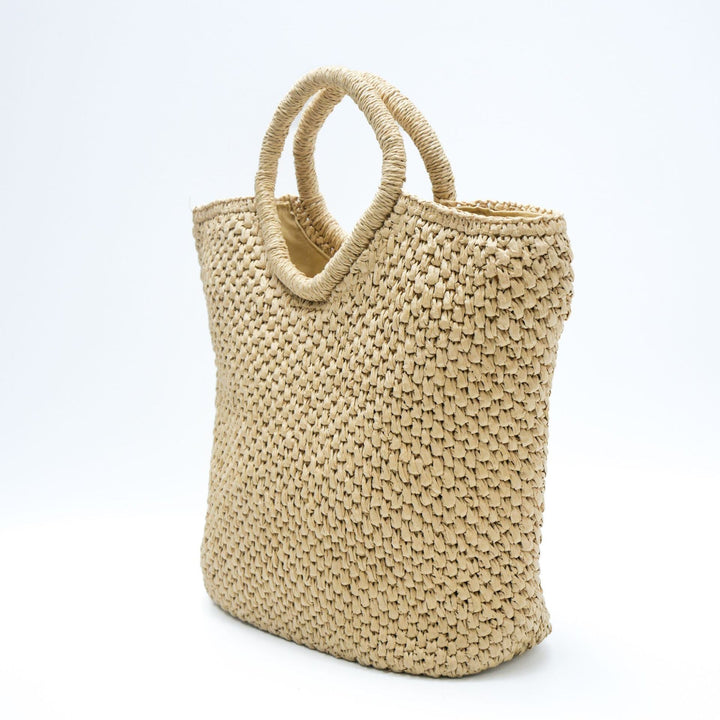 Handmade basket bag with round handles Kalsten