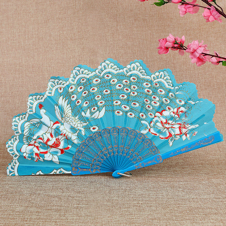 Women Folding Hand Fan with Elegant Embroidery Kalsten