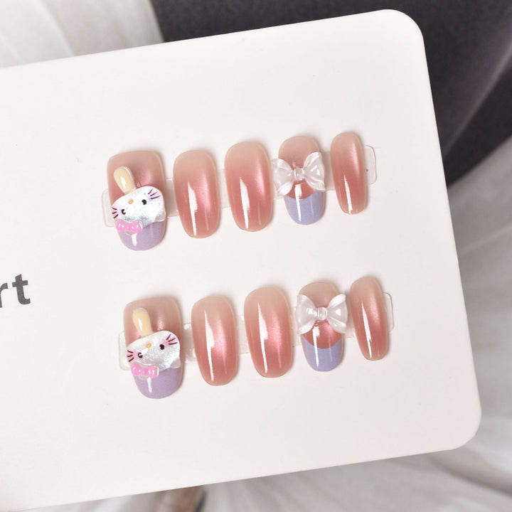 Artistic Nail Art Extensions with Floral Accents Kalsten