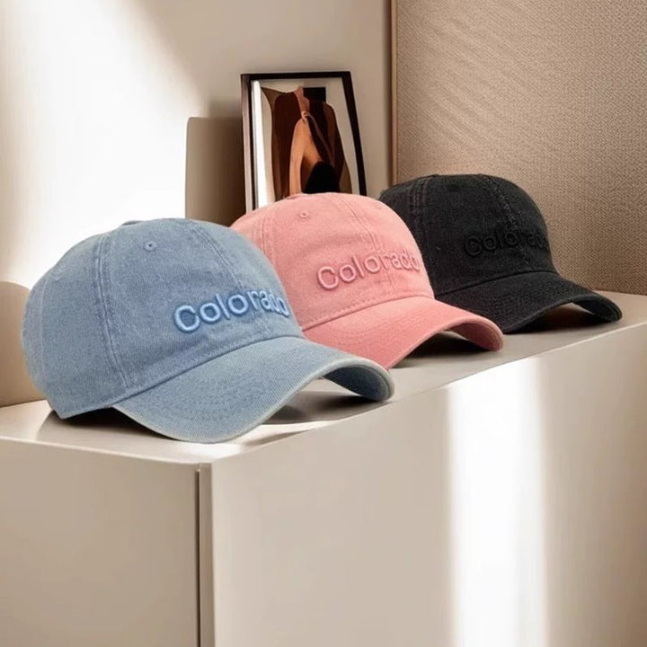 Women's Distressed Cotton Baseball Cap with Embroidered Detail Kalsten