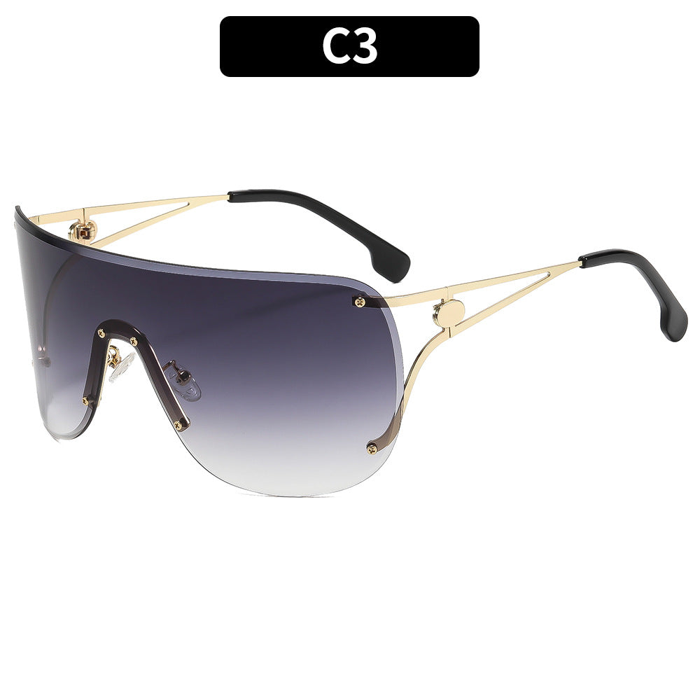 Women's visor-style sunglasses with elegant metal frame Kalsten