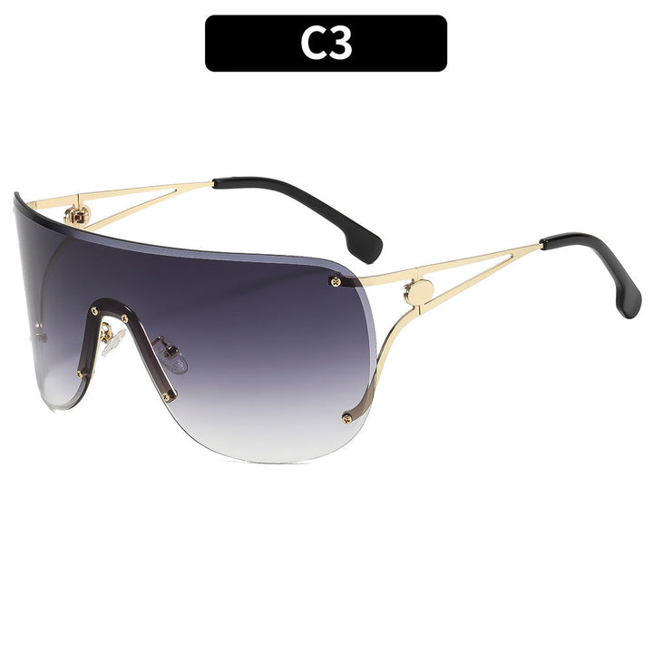 Women's visor-style sunglasses with elegant metal frame Kalsten