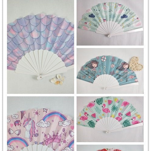 Ladies decorative fan with shimmering shell pattern Kalsten
