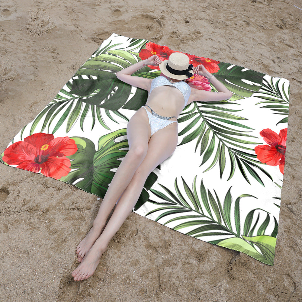 Beach blanket with tropical floral design Kalsten