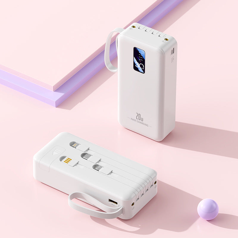 portable fast-charging power bank with integrated charging cables Kalsten