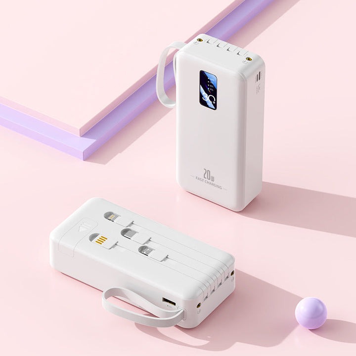 portable fast-charging power bank with integrated charging cables Kalsten