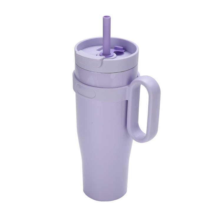 Ladies' insulated drinking cup with non-slip handle and integrated straw Kalsten