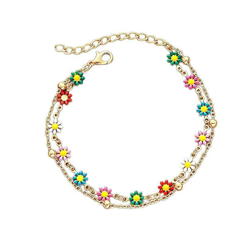 Colorful Floral Charm Anklet Kalsten