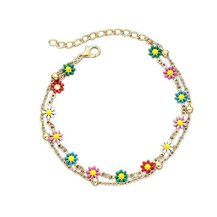 Colorful Floral Charm Anklet Kalsten