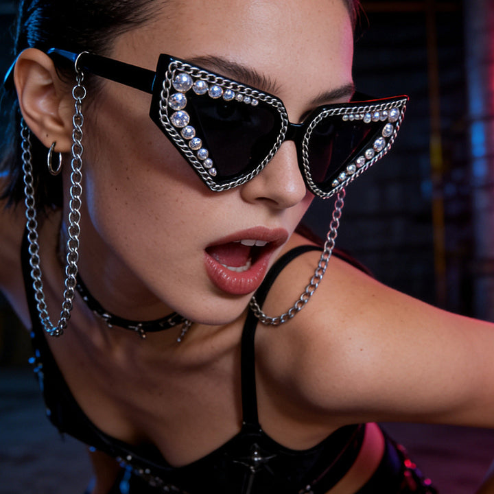 Women's sunglasses with unique triangular frame and sparkling accents Kalsten