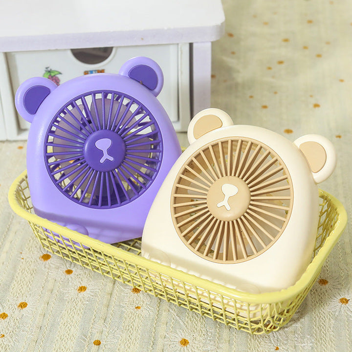 Ladies Portable Hand Fan with Creative Bear Design Kalsten