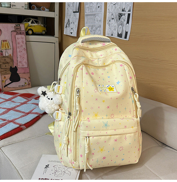 Cute Star-Patterned School Backpack